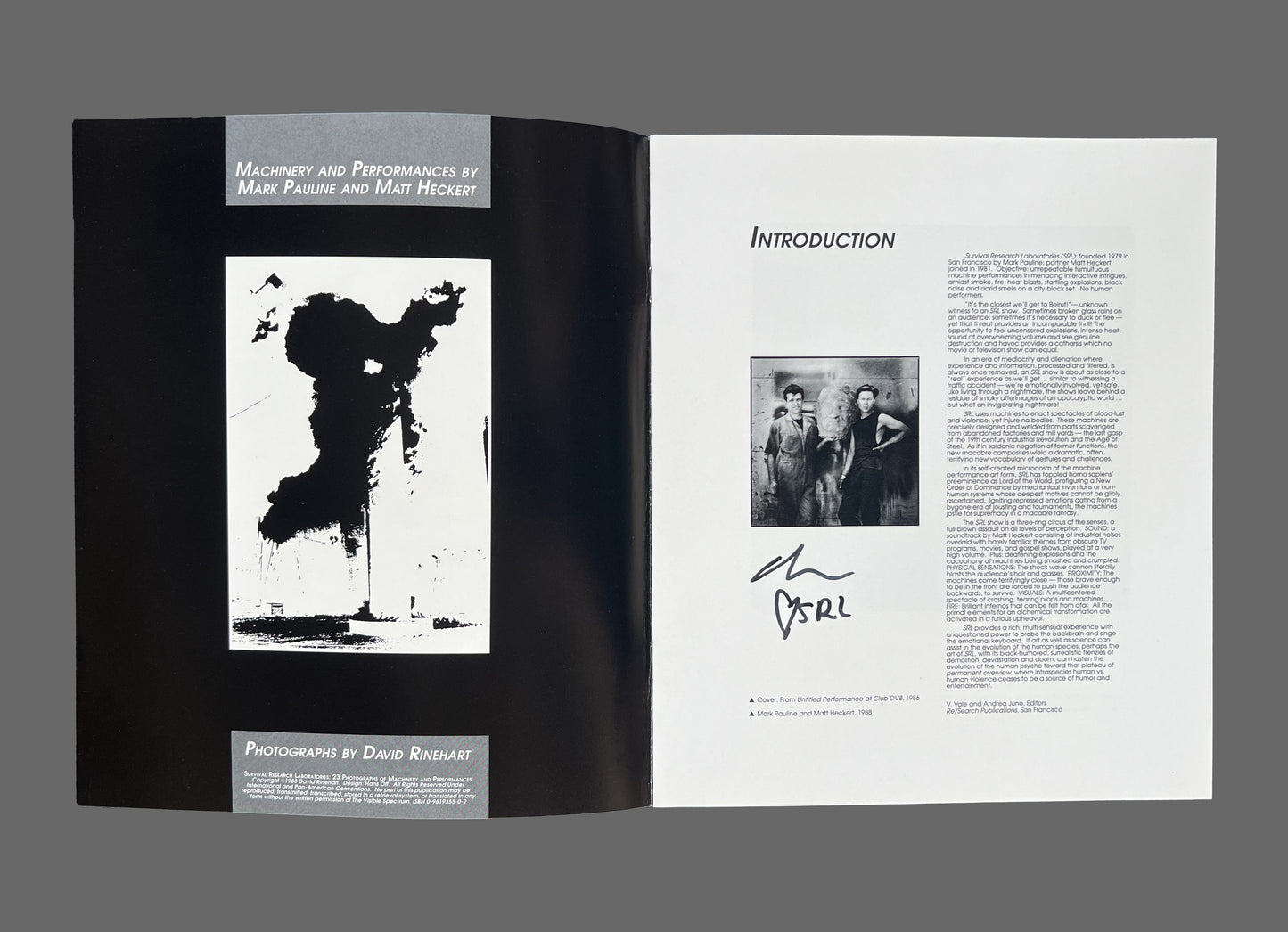 Survival Research Laboratories: 23 Photographs Of Machinery And Performances (1988) + Thoughtfully Regards: The Arbitrary Calculation Of Pathological Amusement (1999)