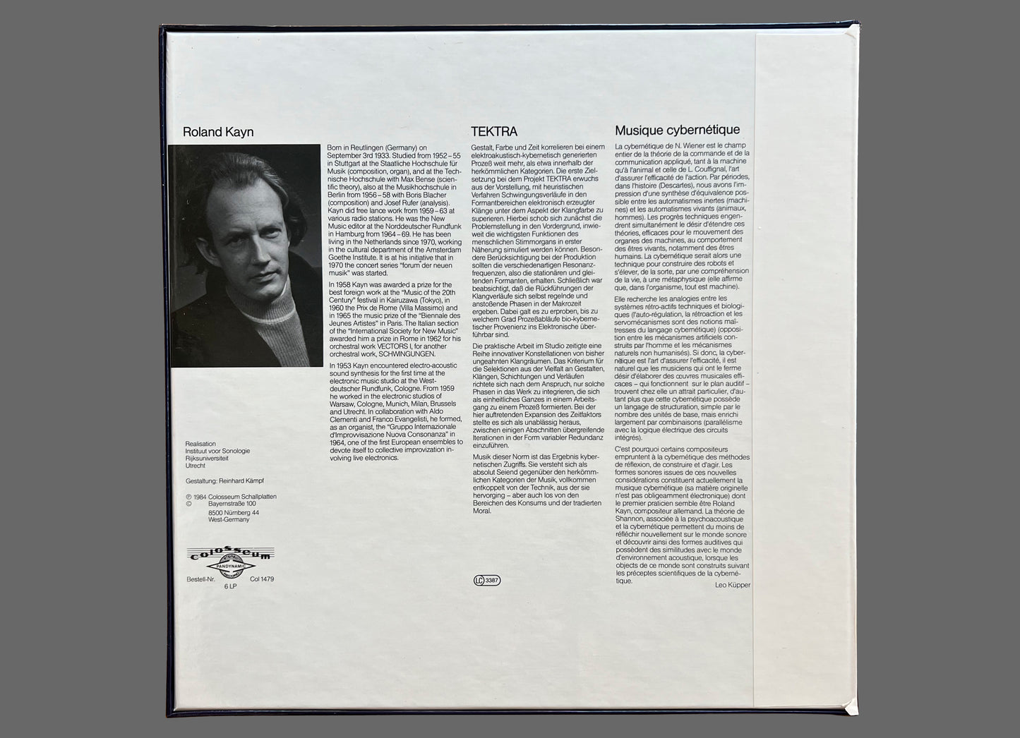 Roland Kayn - Tekta 6LP 1984 Vinyl Box (Col 1479)