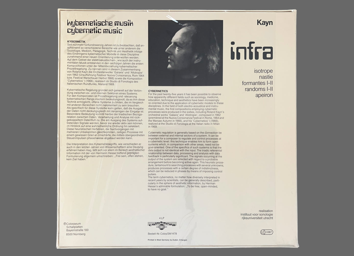 Roland Kayn - Infra 4LP 1981 Vinyl Box (Colos SM 1478)