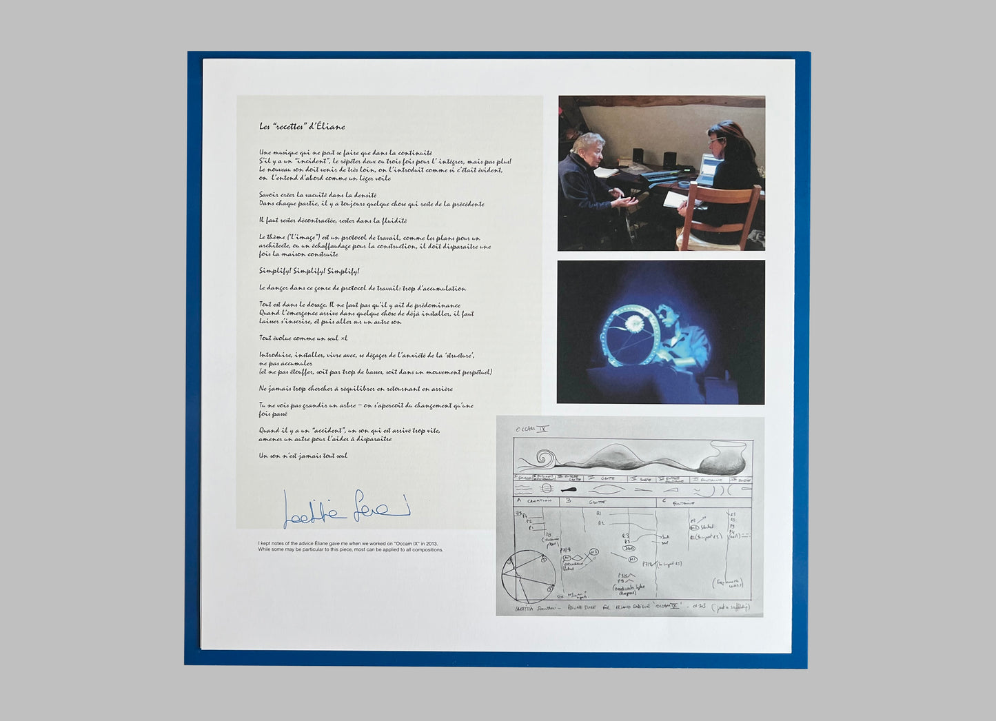 Laetitia Sonami / Éliane Radigue - A Song For Two Mothers / OCCAM IX LP (BT122) (Signed by Artist)