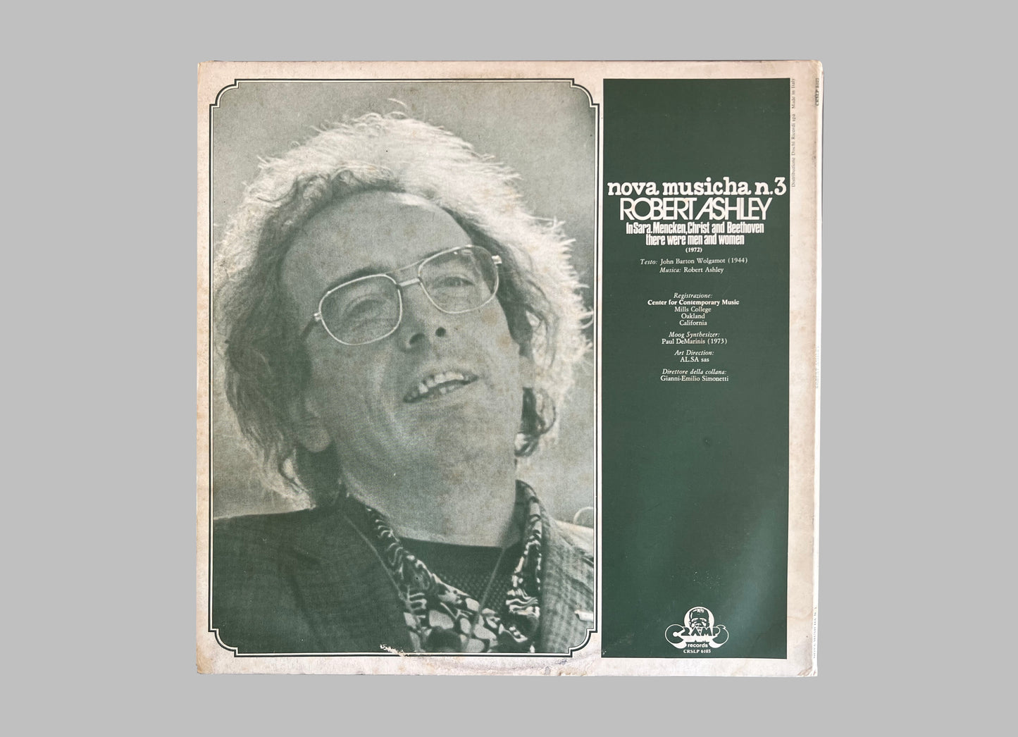 Robert Ashley - In Sara, Mencken, Christ And Beethoven There Were Men And Women LP (CRSLP 6103)